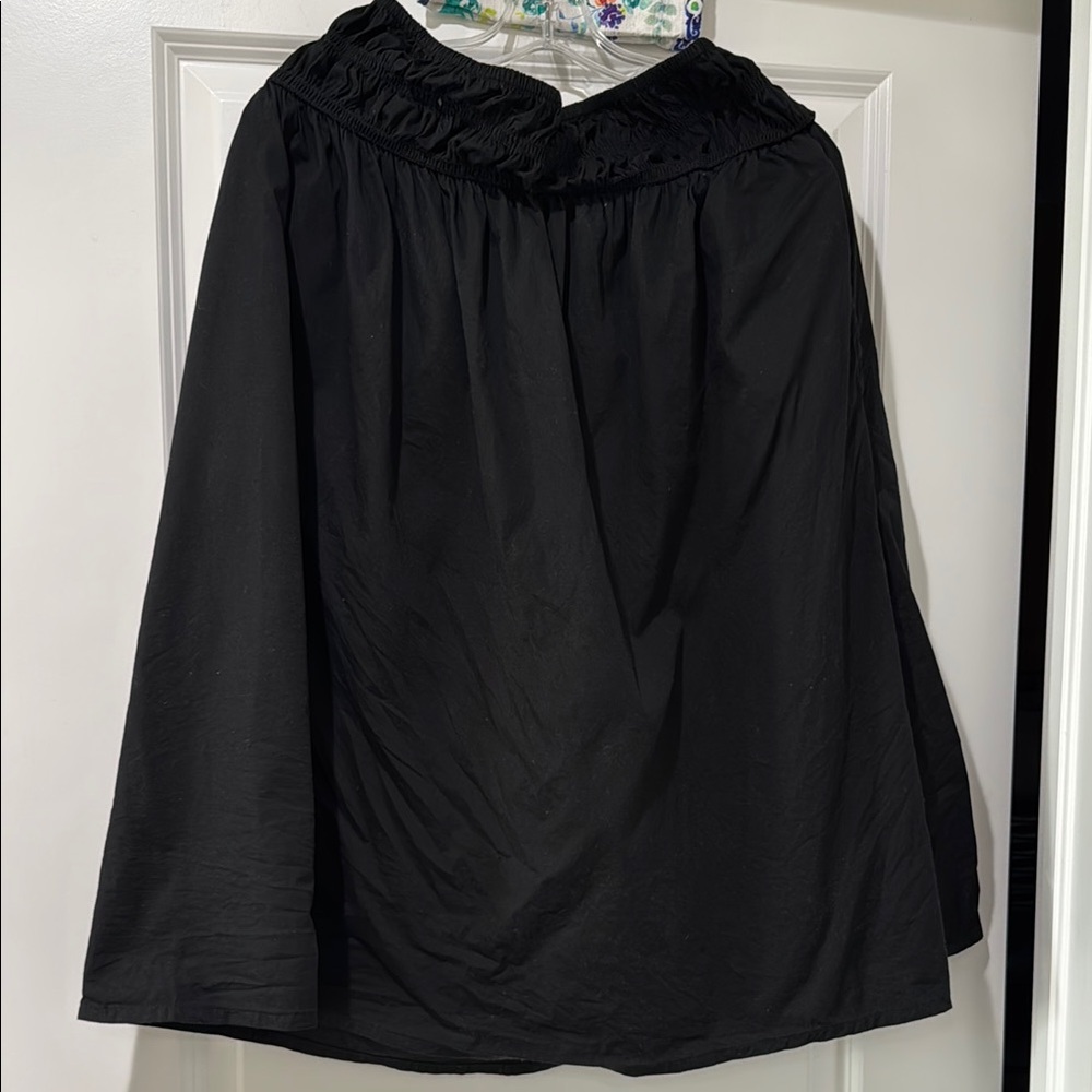 A New Day Black Gathered Waist Cotton Skirt
